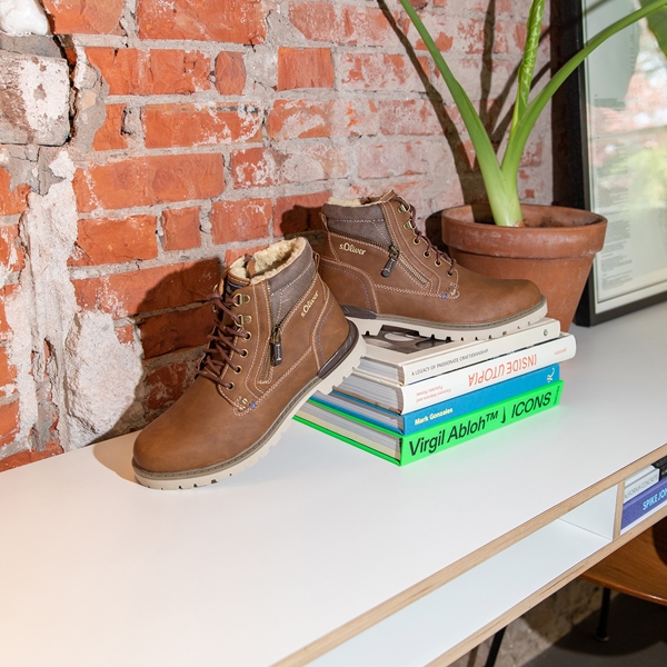 s.Oliver heren veterboots bruin/cognac