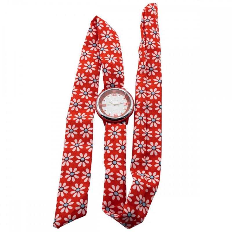 Montre Femme CHTIME bracelet Tissu Rouge