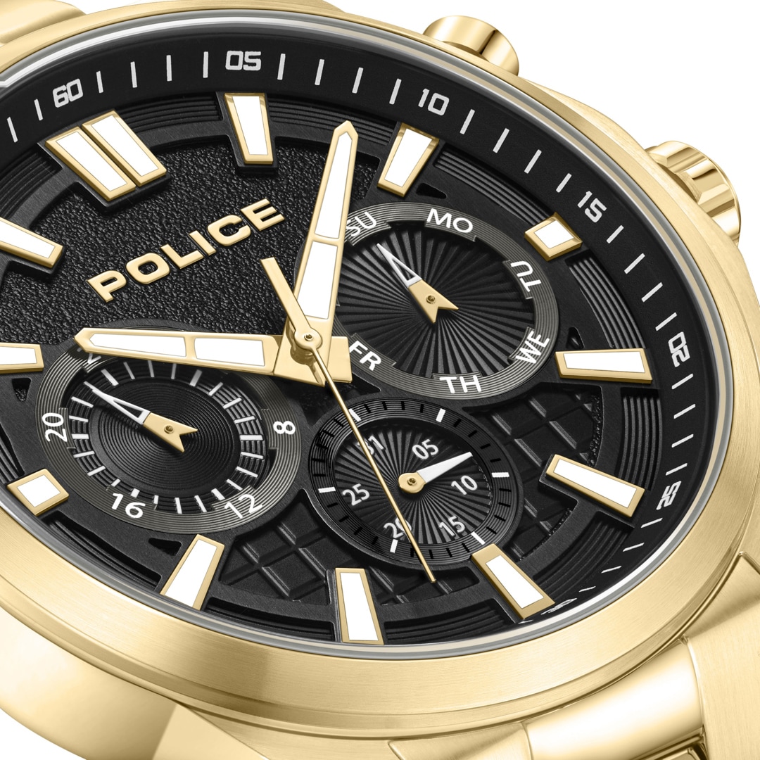 Police Rangy Day-Date Goldig / Schwarz