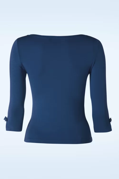 Banned Retro Modern Love Top in marineblauw