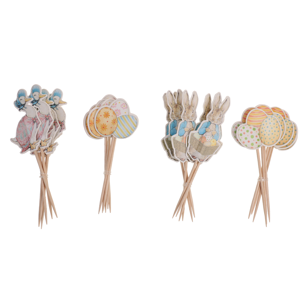 (24-tlg. Set) Kuchenstecker Tortenstecker Topper Dekoration für Torten / Kuchen - Ostern