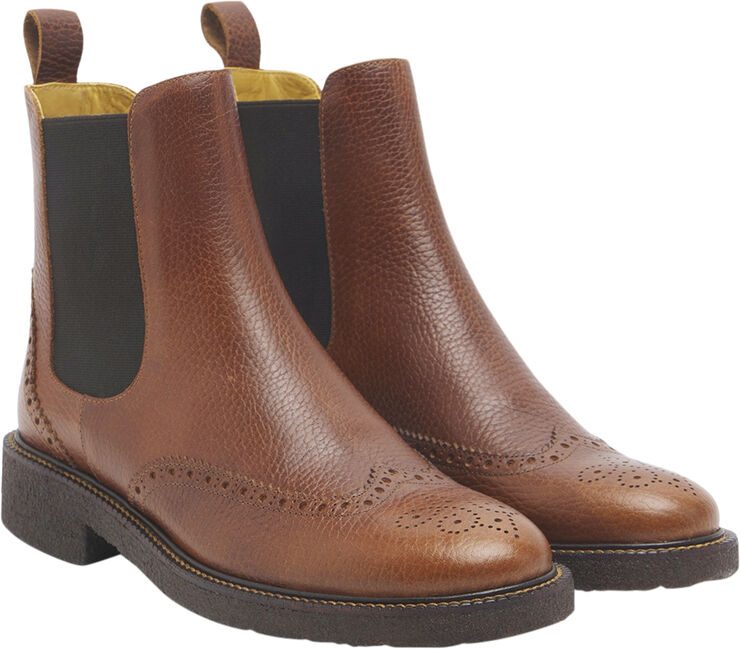 ANGULUS Støvle med dekorativt brogue hulmøn 2509/002 medium brown