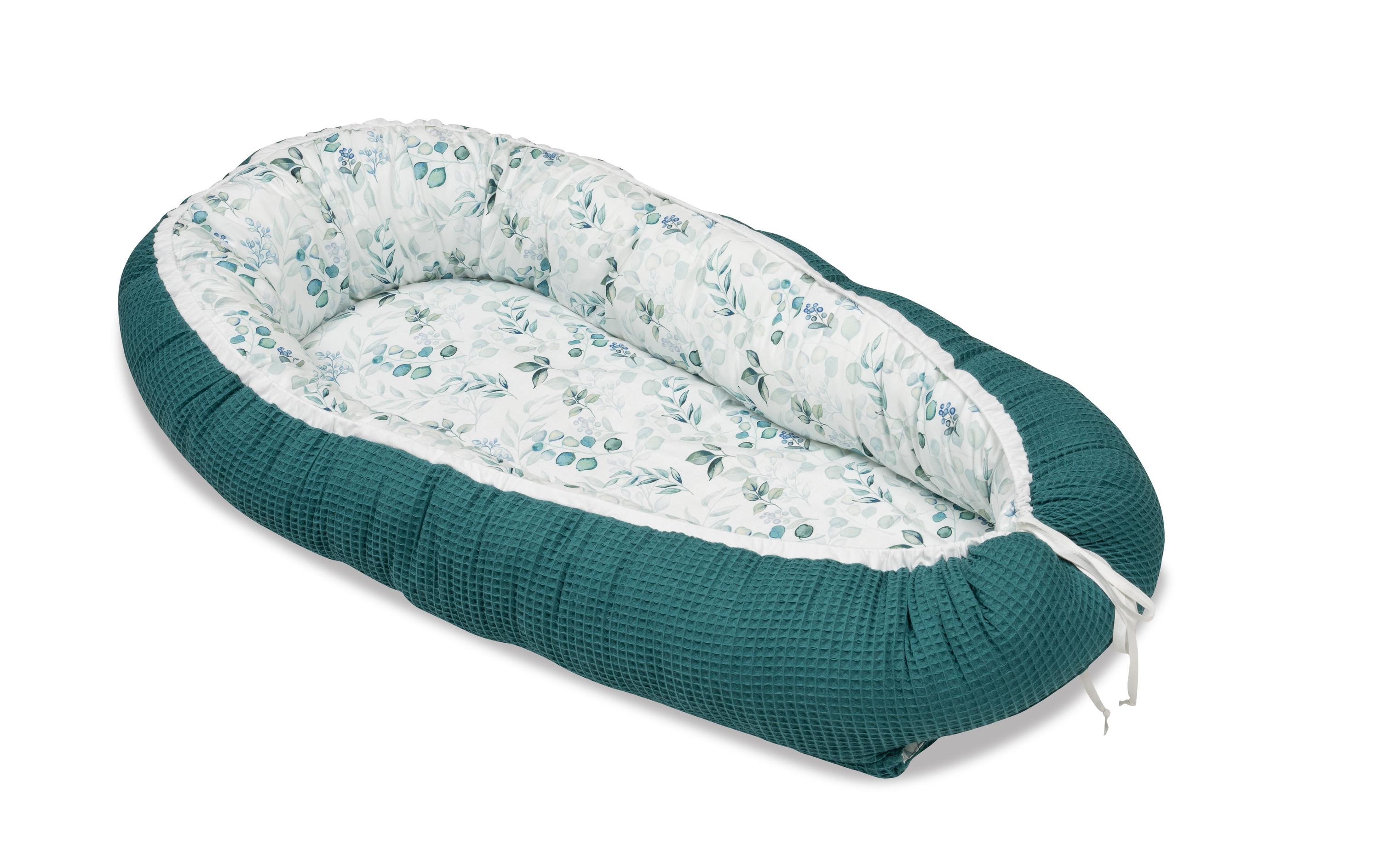 Babynest Eukalyptus Petrol 55 x 95 cmKuschelnest