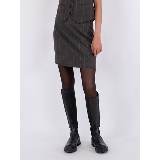 Neo Noir Helmine Soft Check Nederdel, Dark Grey, 34