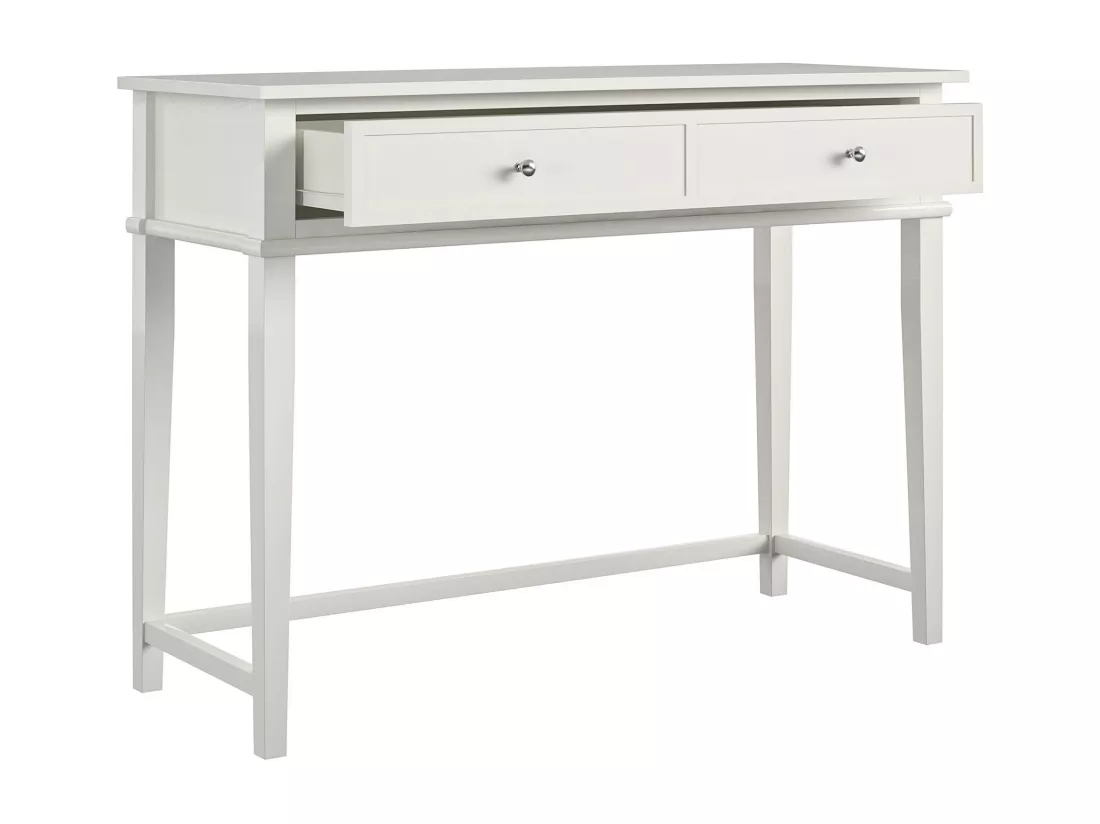Franklin | Bureau avec 2 tiroirs en MDF blanc
