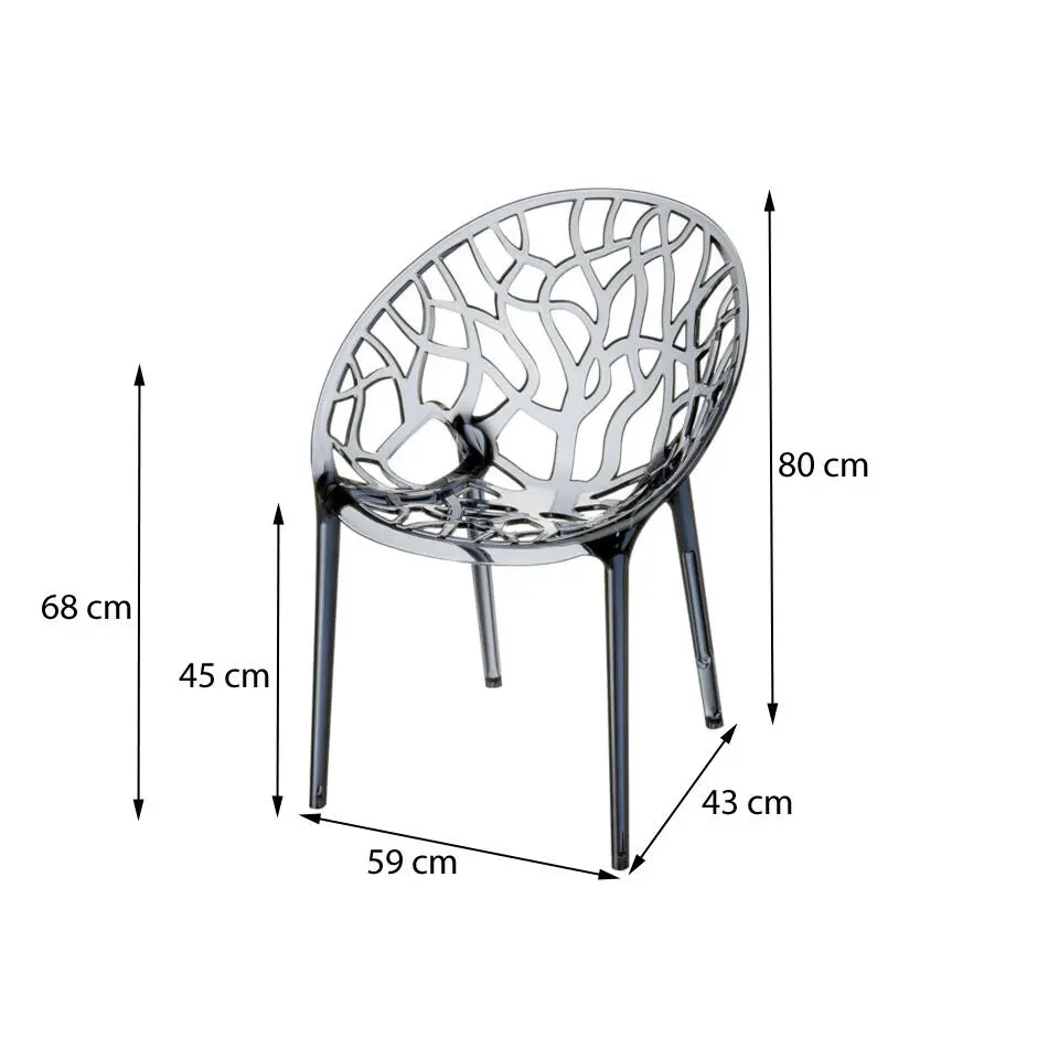 Siesta Crystal stapelbare stoel - Black Transparant