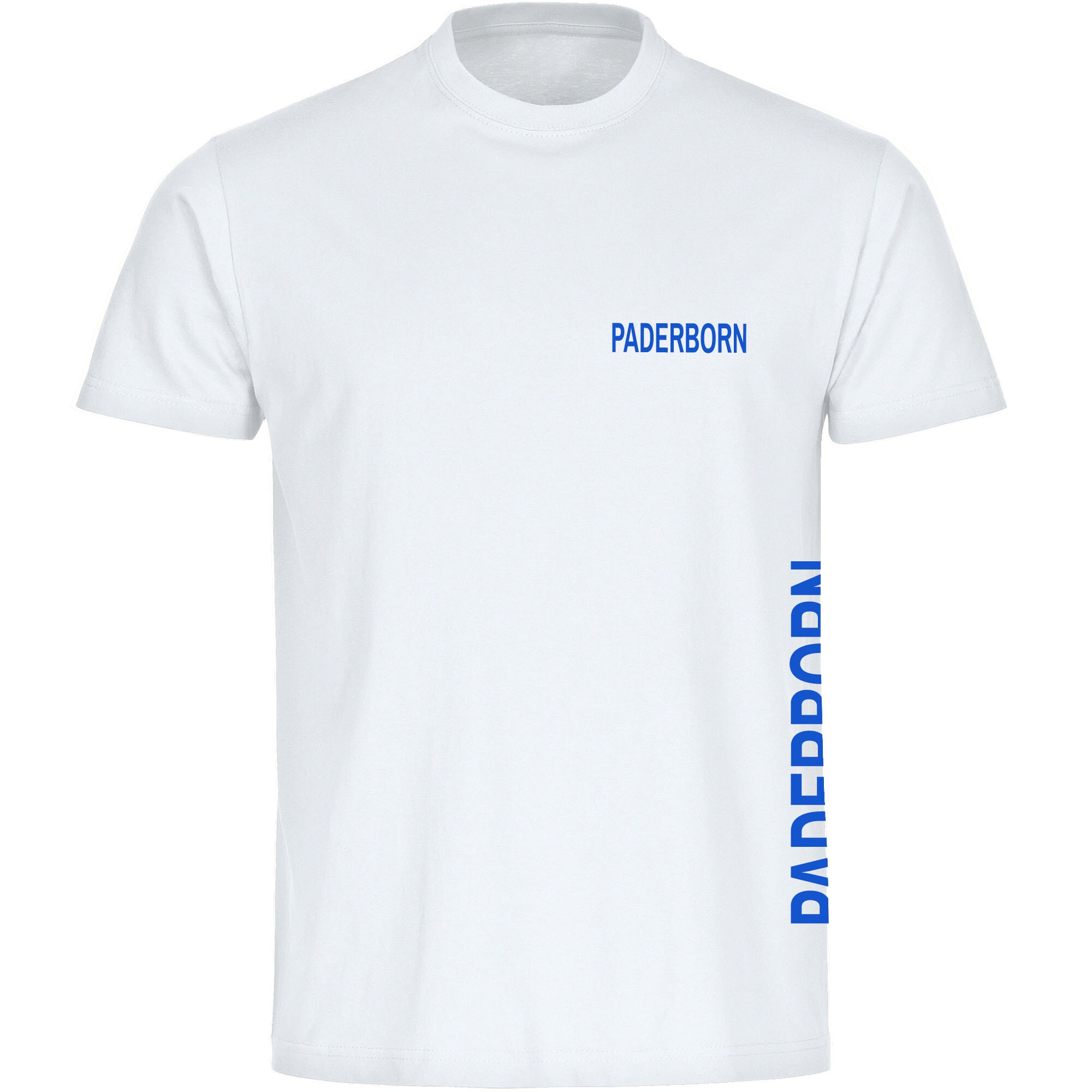 multifanshop® Herren T-Shirt - Paderborn - Brust & Seite - Druck blau