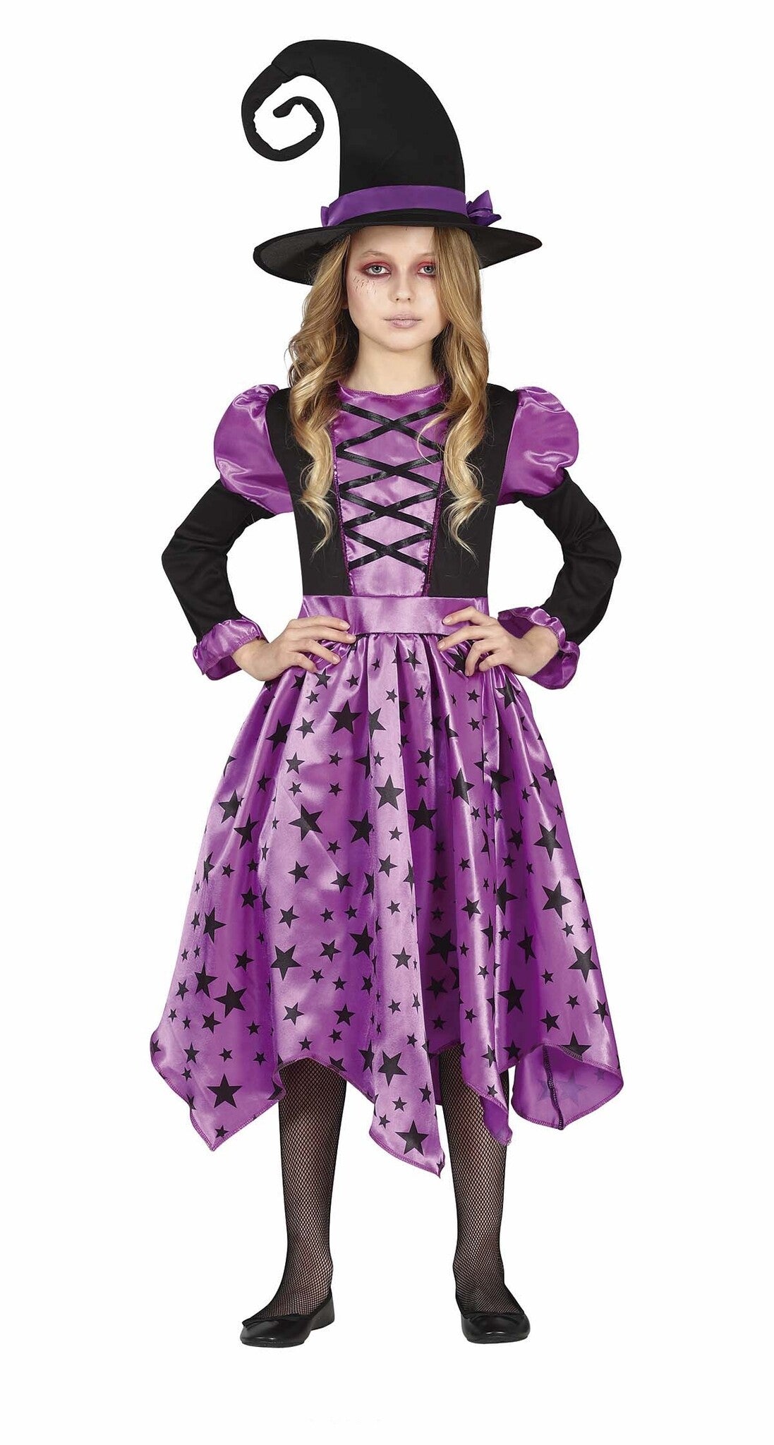 Heks Halloween Kostuum Meisje Sterren Paars