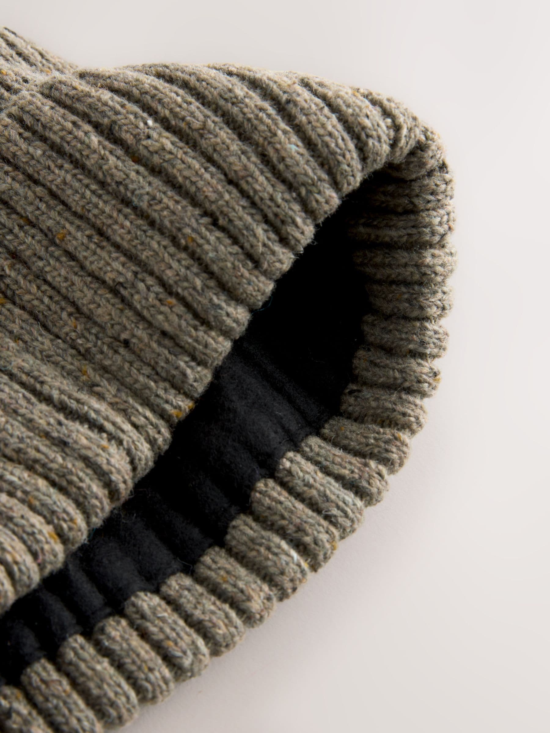 Marineblauw/neutraal bruin - Thinsulate beanie-mutsen 2 stuks