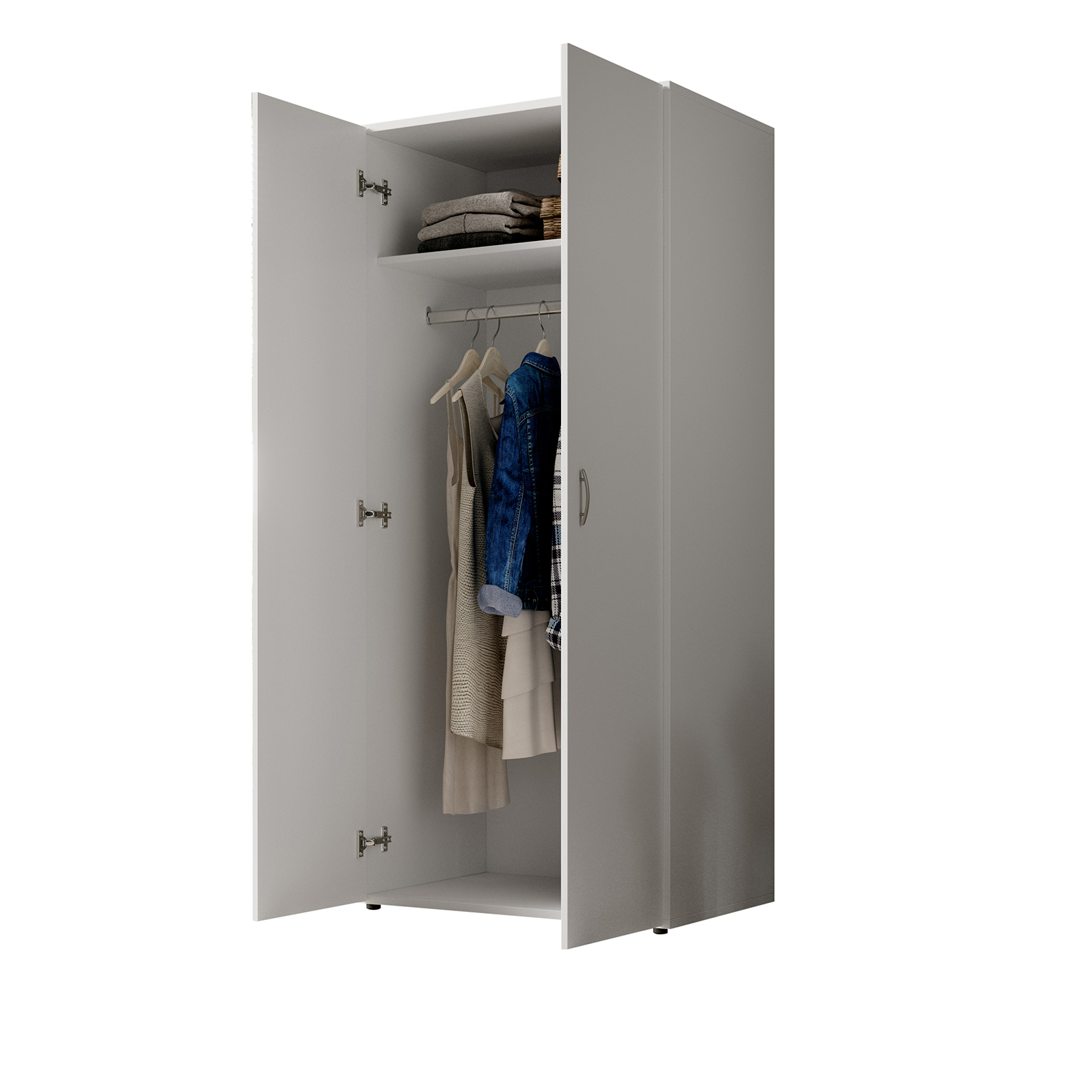 Drehtürenschrank - weiß - 2 Türen - 81 cm breit