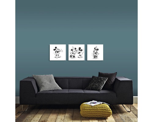 Canvas schilderij Disney Mickey & Minnie I set van 3 3x 30x30 cm