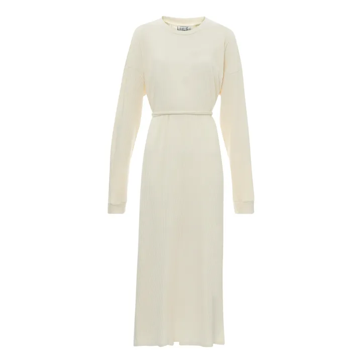 Baserange Robe Côtelée Shawn Coton Bio | Ecru