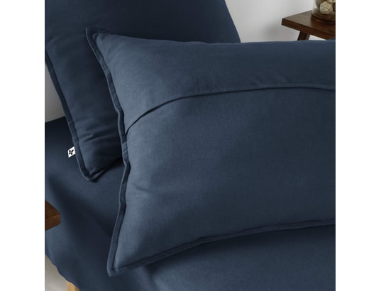 TERRE DE NUIT - Taie d'oreiller Lot de 2 taies d'oreiller flanelle marine 50x70 cm