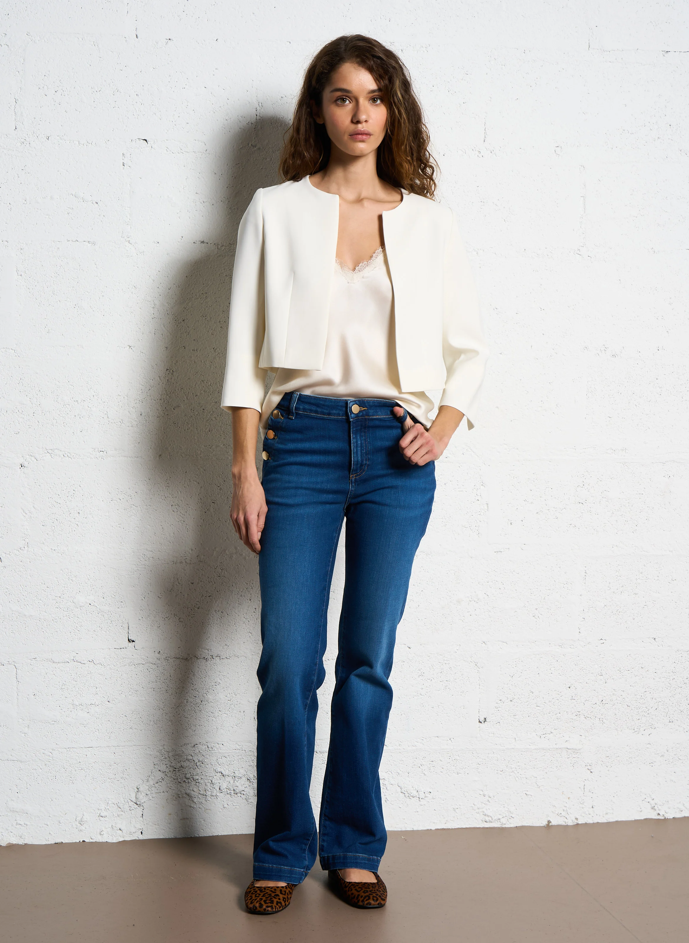 LALIE BIS - Veste courte droite | Blanc