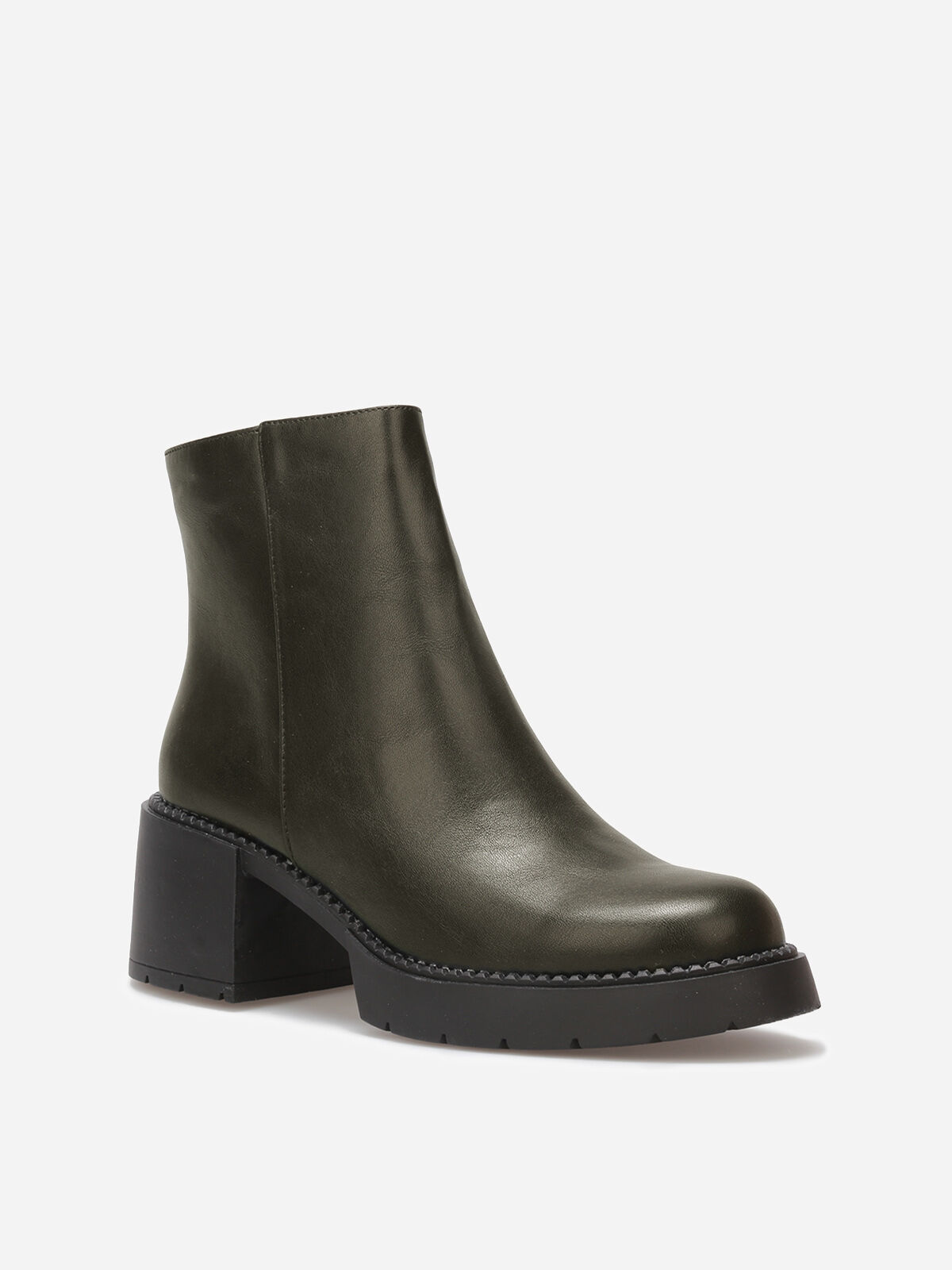 Bottines à talon et semelle crantés- Vert