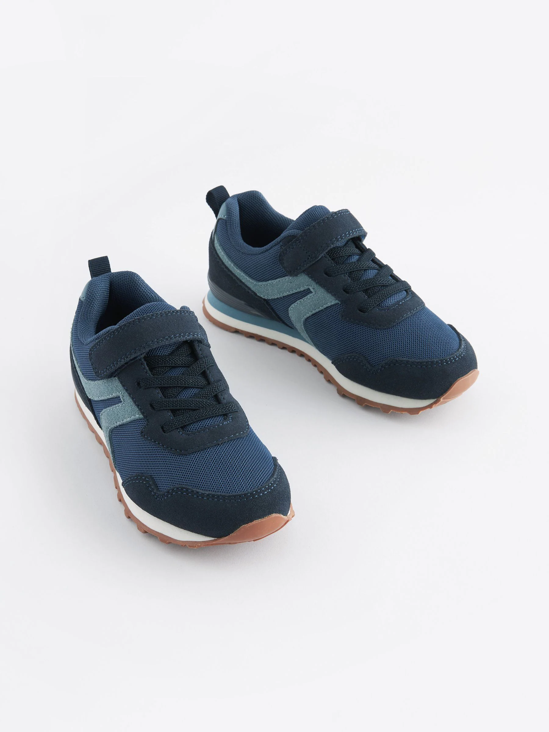 Donkerblauw - Sneakers met één bandje en elastische veters