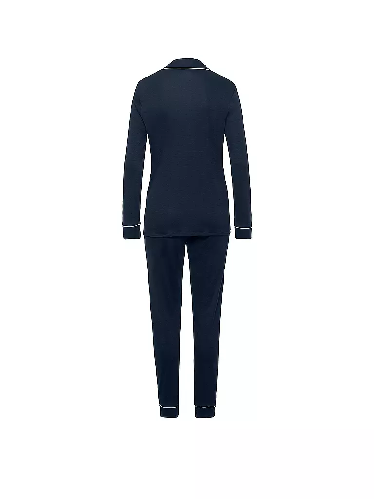 HANRO Pyjama Natural Comfort blau