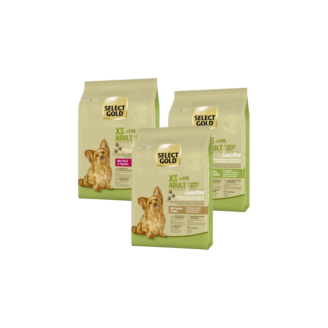 SELECT GOLD Sensitive XS Adult Probierpaket 3x1kg
