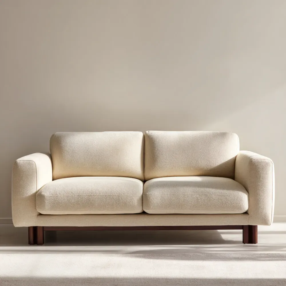 Zweisitzer-Sofa Stoffbezug 150x85x75 cm – Creme – Modernes Design