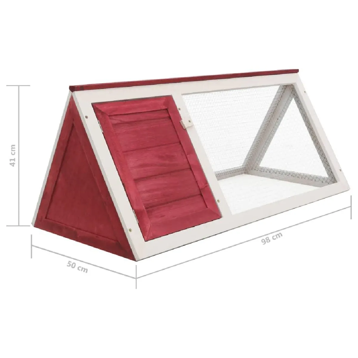 Helloshop26 Clapier 98 x 50 x 41 cm Rouge et Blanc