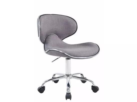 Chaise de bureau - Tissu & Métal chromé - Gris - Las Vegas V2