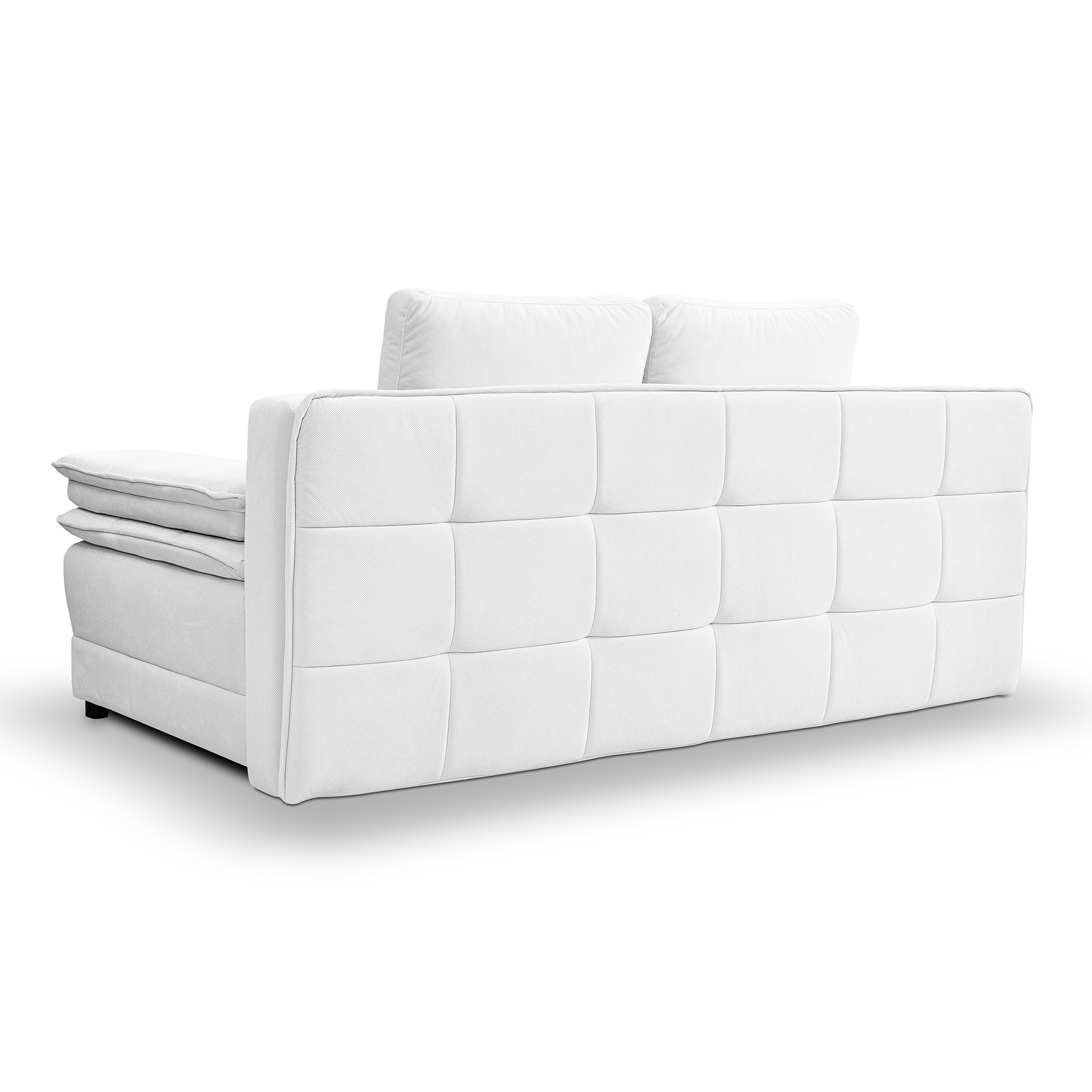 Schlafsofa - weiß - Velvet - Liegefunktion und Staukasten