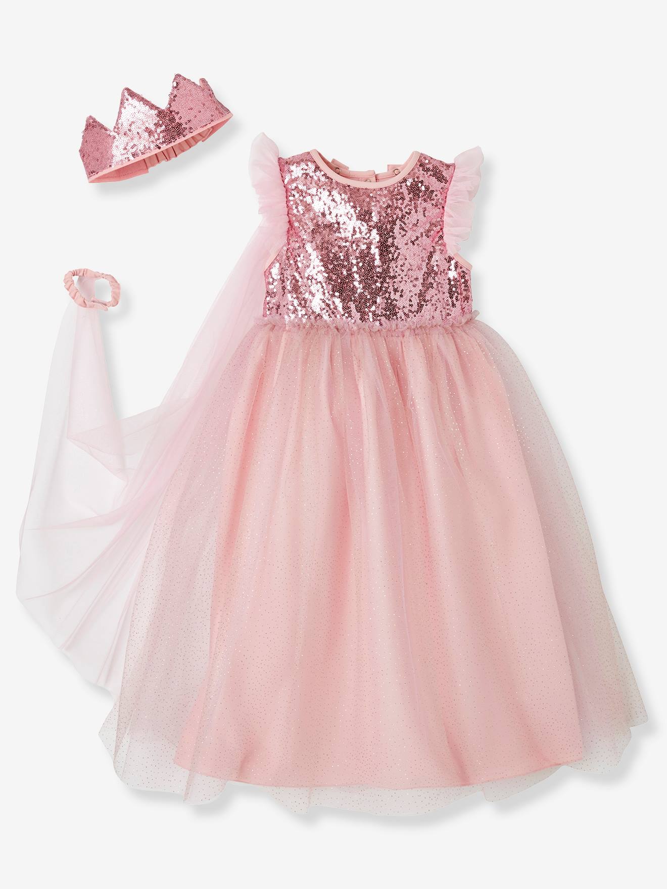Traje de princesa com véu e coroa verde-esmeralda