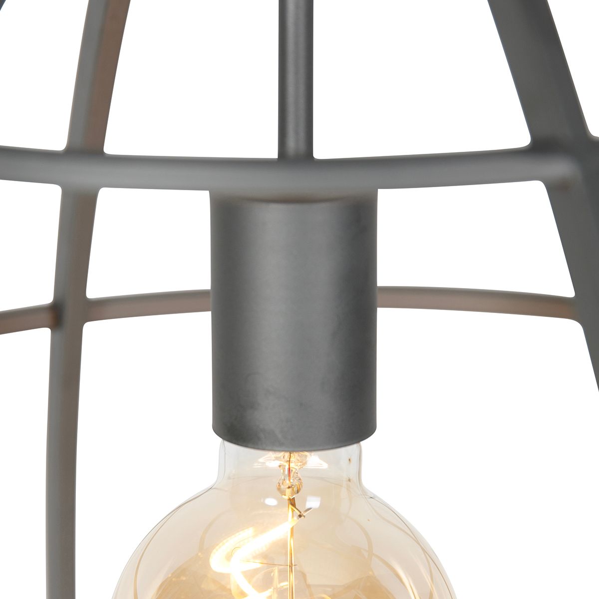 Smart hanglamp donkergrijs met hout 47 cm incl. Wifi G95 - Arthur