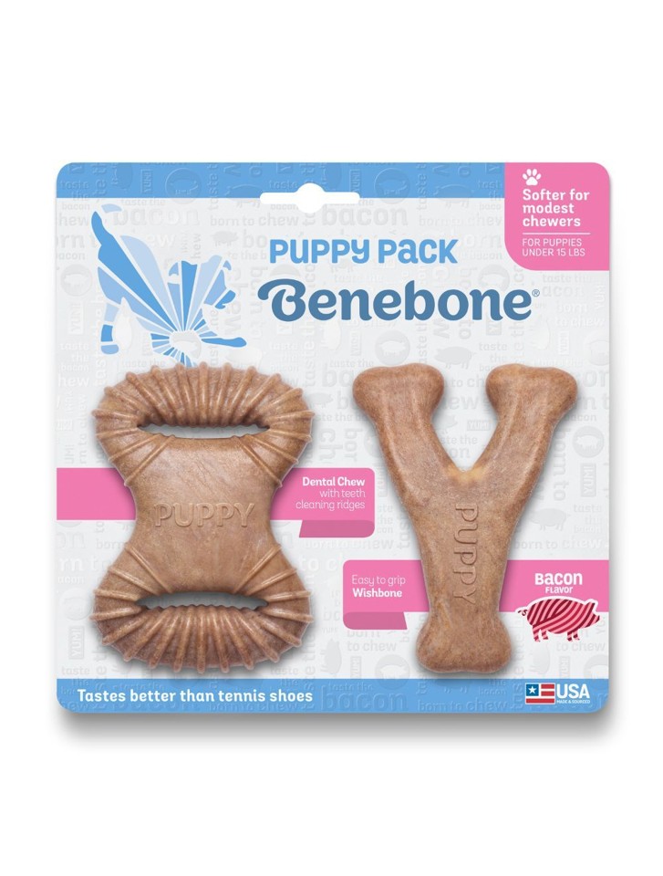 Benebone - Hvalp 2-Pack Dental Chew/Wishbone 10cm -