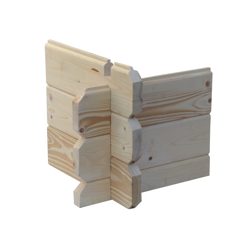 Abri de jardin en bois - 4x4 m - 24 m2 + terrasse avec balustrade et avant-toit en bois