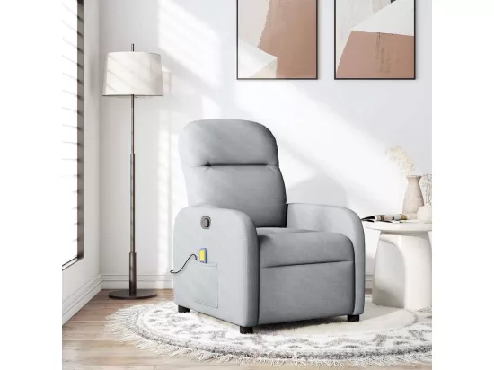 Fauteuil de massage inclinable Gris clair Tissu