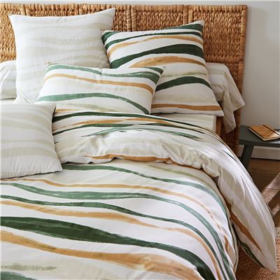 Linge de lit ondes graphiques