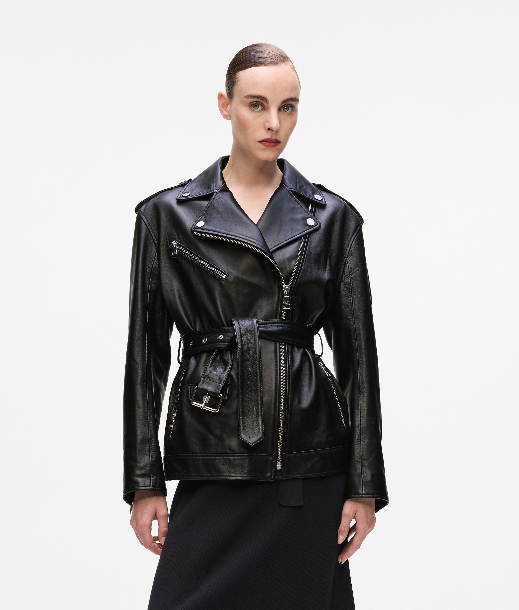 Oversized leren jack