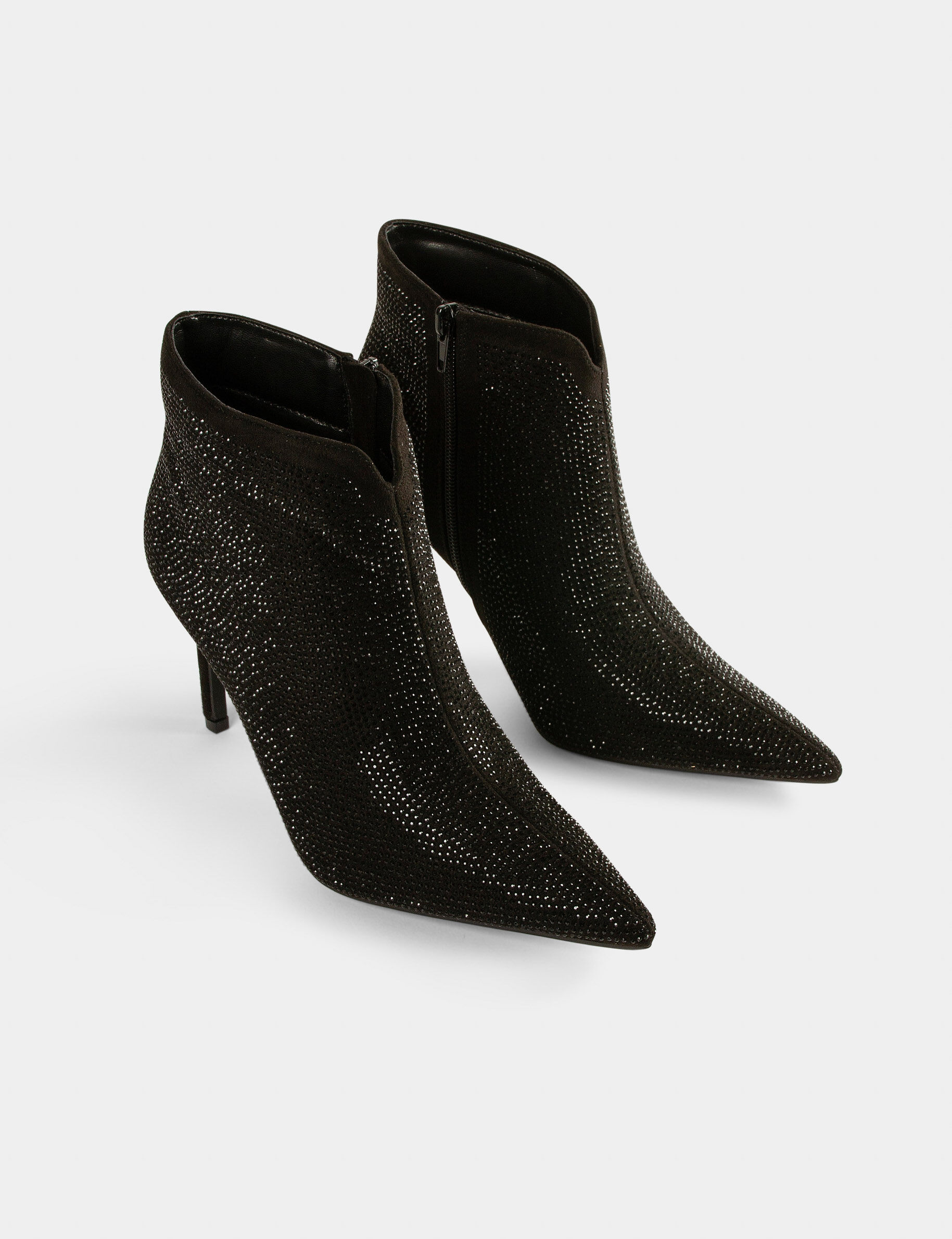 Bottines à talons avec strass noir femme - noir