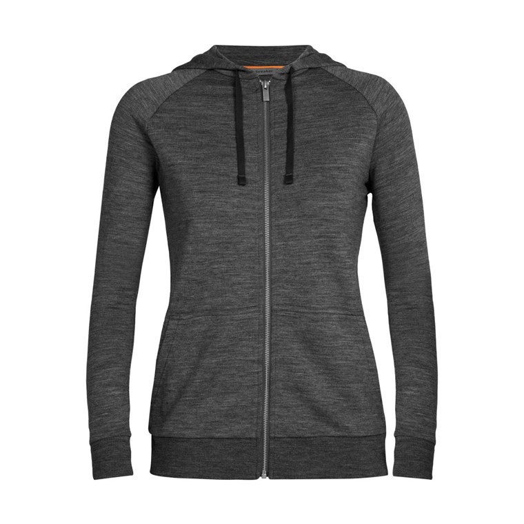 Icebreaker Helliers Terry LS Zip Hoodie Women Gritstone Heather