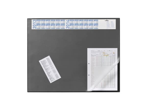 DURABLE - Skrivebordsmatte med gjennomsiktig belegg: 52 x 65 cm - svart