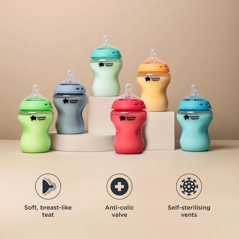 Tommee Tippee Natural Start Anti-Kolik Babyflasche 260 ml 6er-Pack Mehrfarbig