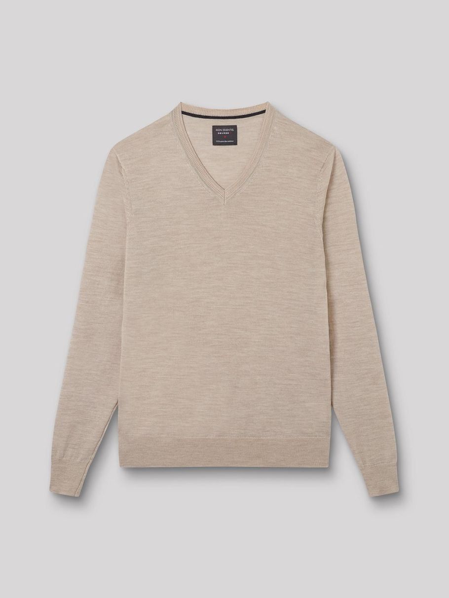 Pull col V en laine mérinos