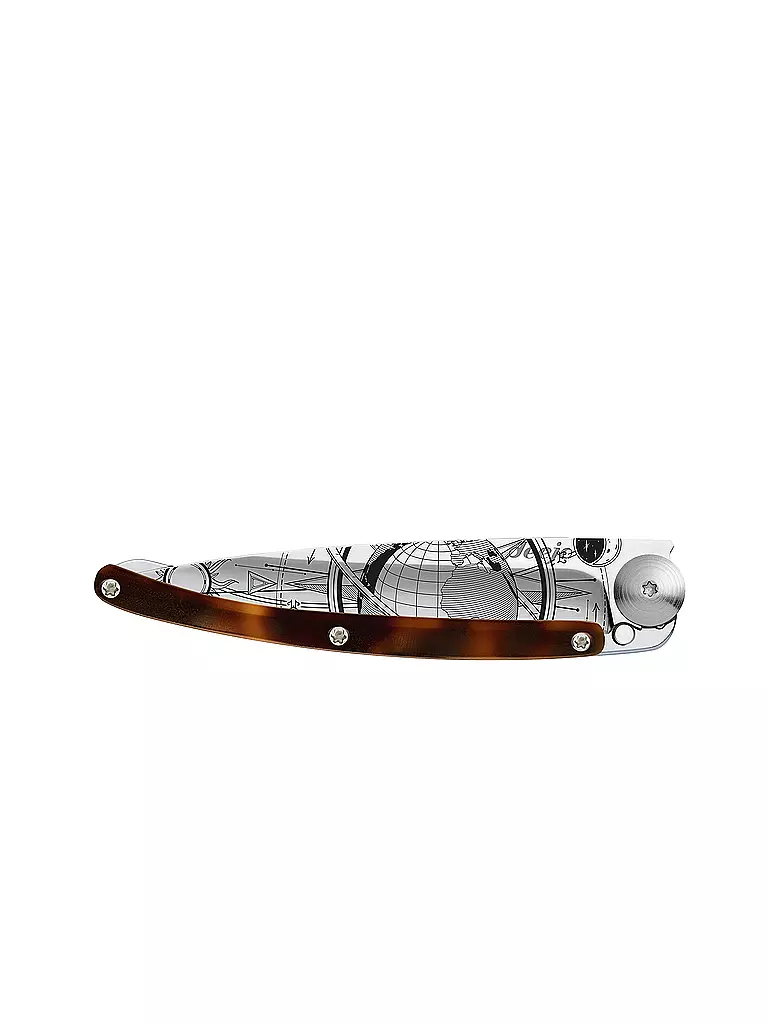 DEEJO Taschenmesser Schildpattoptik Hochglanz GLOBE TROTTER 37G silber