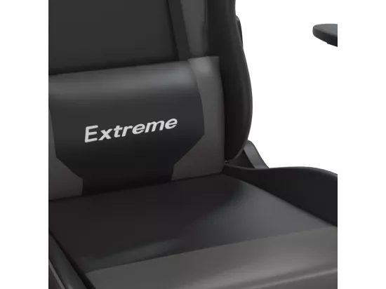 Chaise de jeu de massage et repose-pied Noir et gris Similicuir