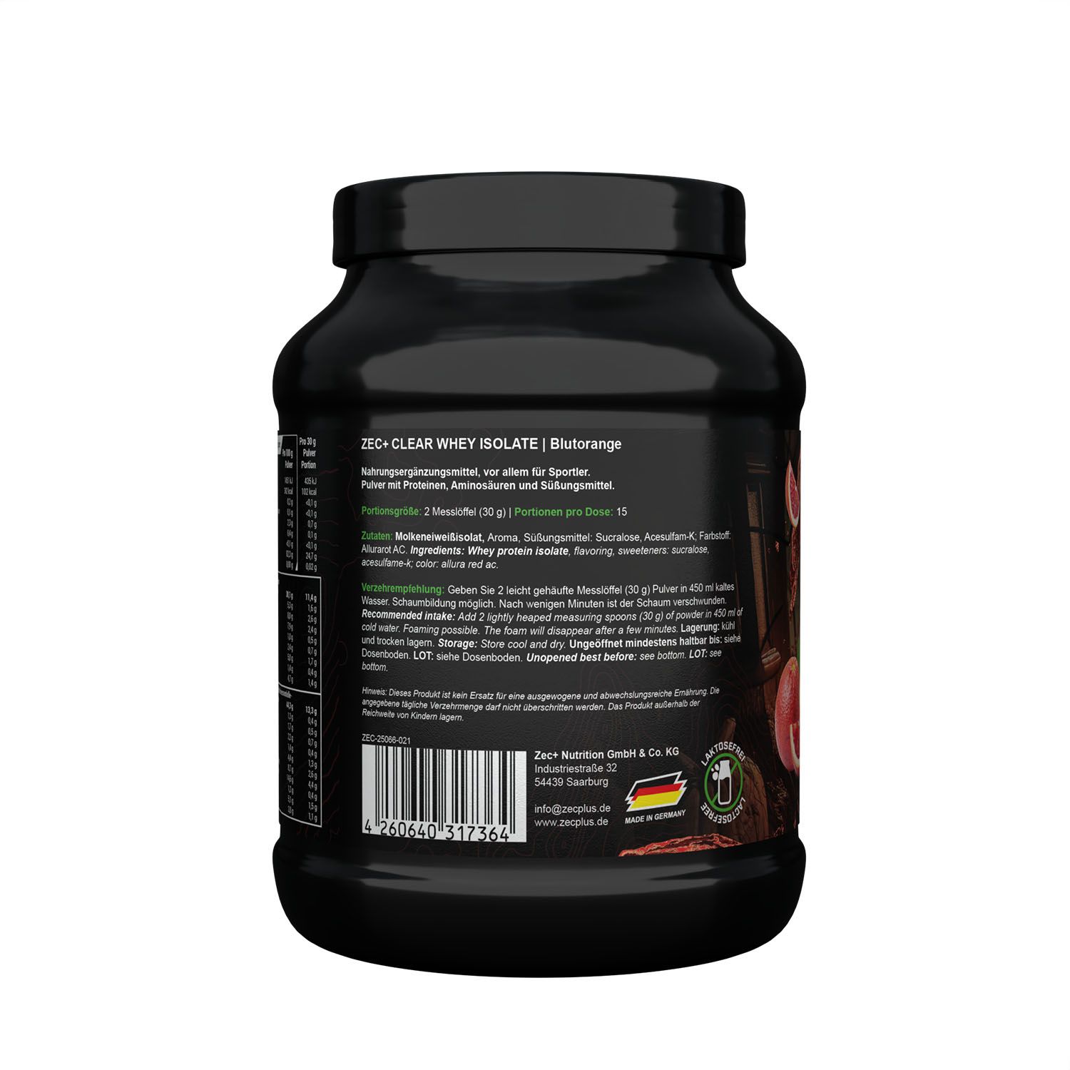 ZEC+ CLEAR WHEY ISOLATE Protein/ Eiweiß Blutorange