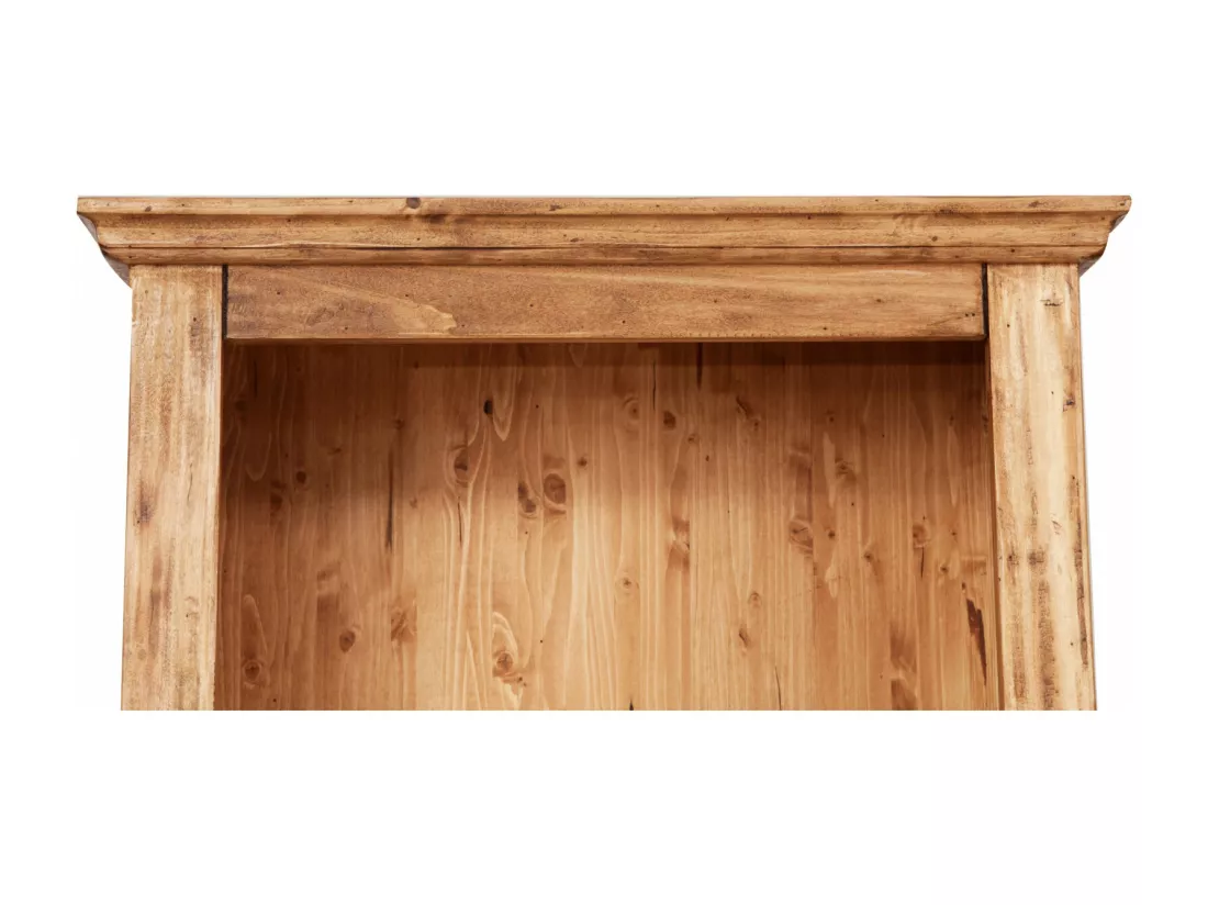 BISCOTTINI Armoire - Bois de tilleul massif finition naturelle antique - Polyvalente - Rangement - Jardin - Salon - Cuisine - Salle à manger - Étagères - Chambre - Buffet - 79x38x211cm