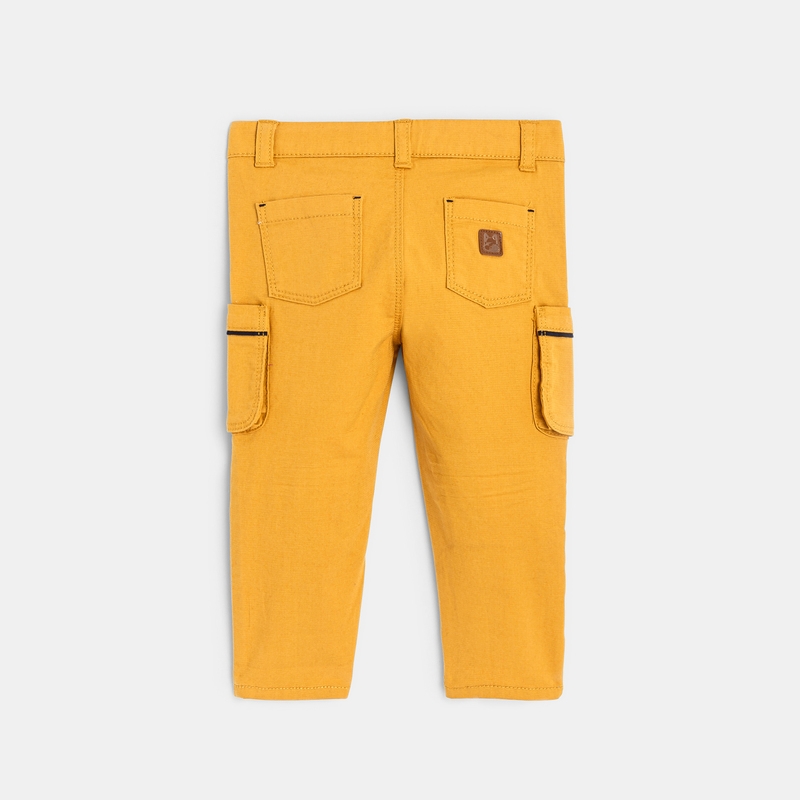Pantalon battle coton fantaisie jaune bébé garçon
