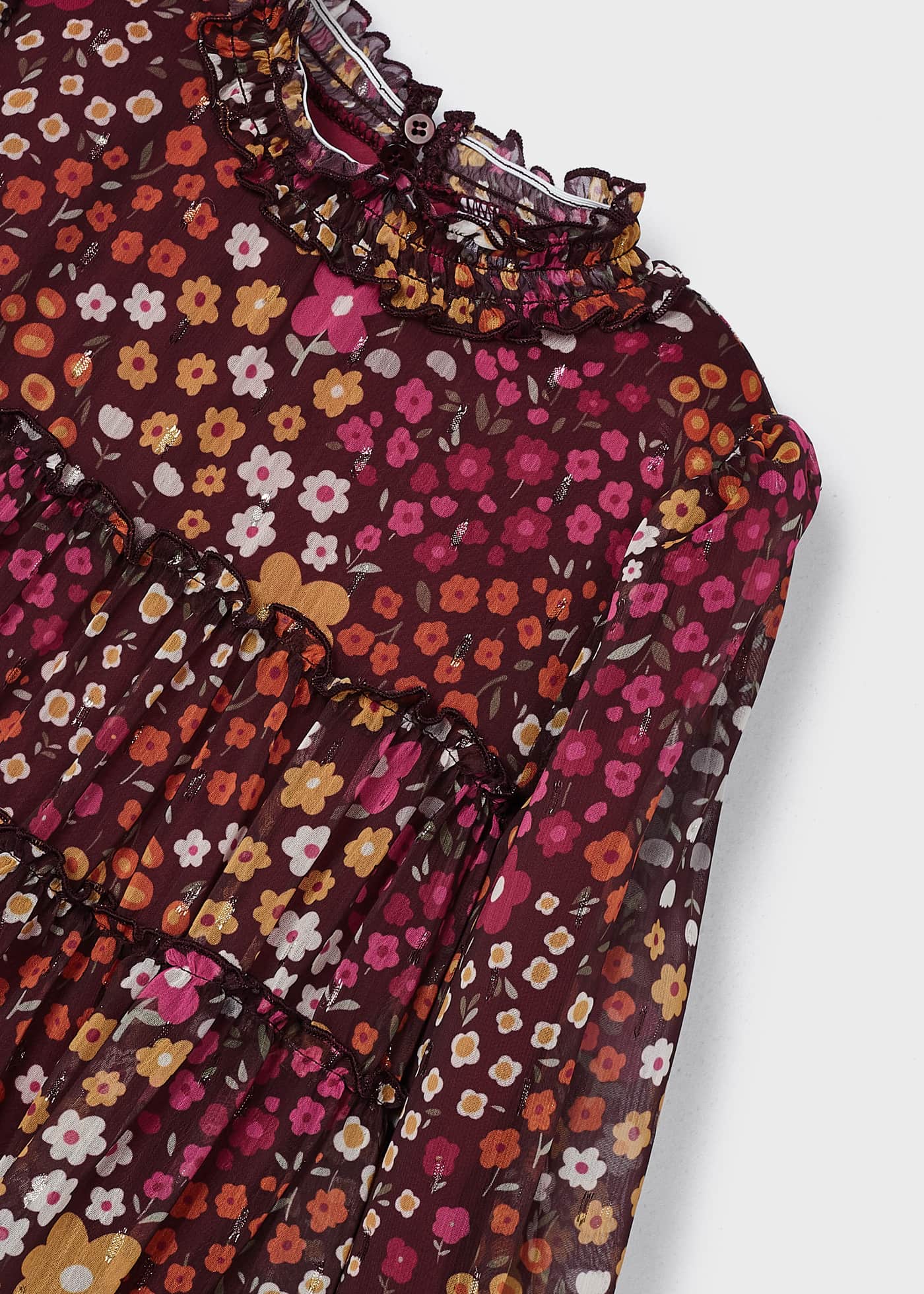 Vestido de chiffon estampado para meninas