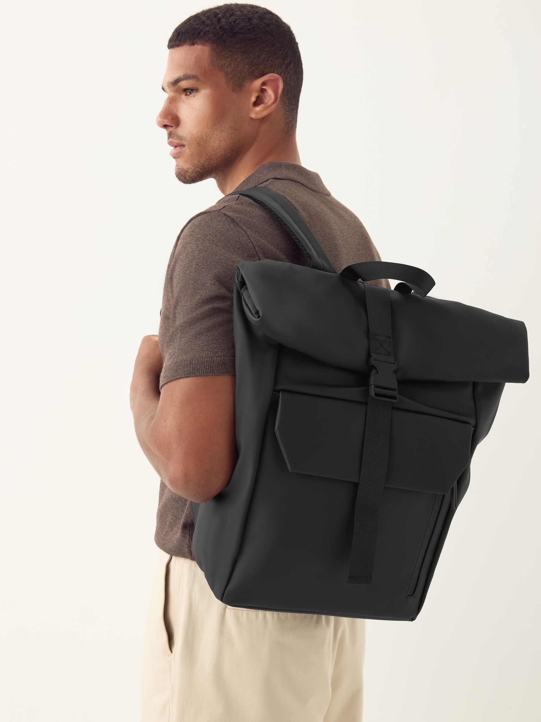 Zwart - Rubberised Backpack