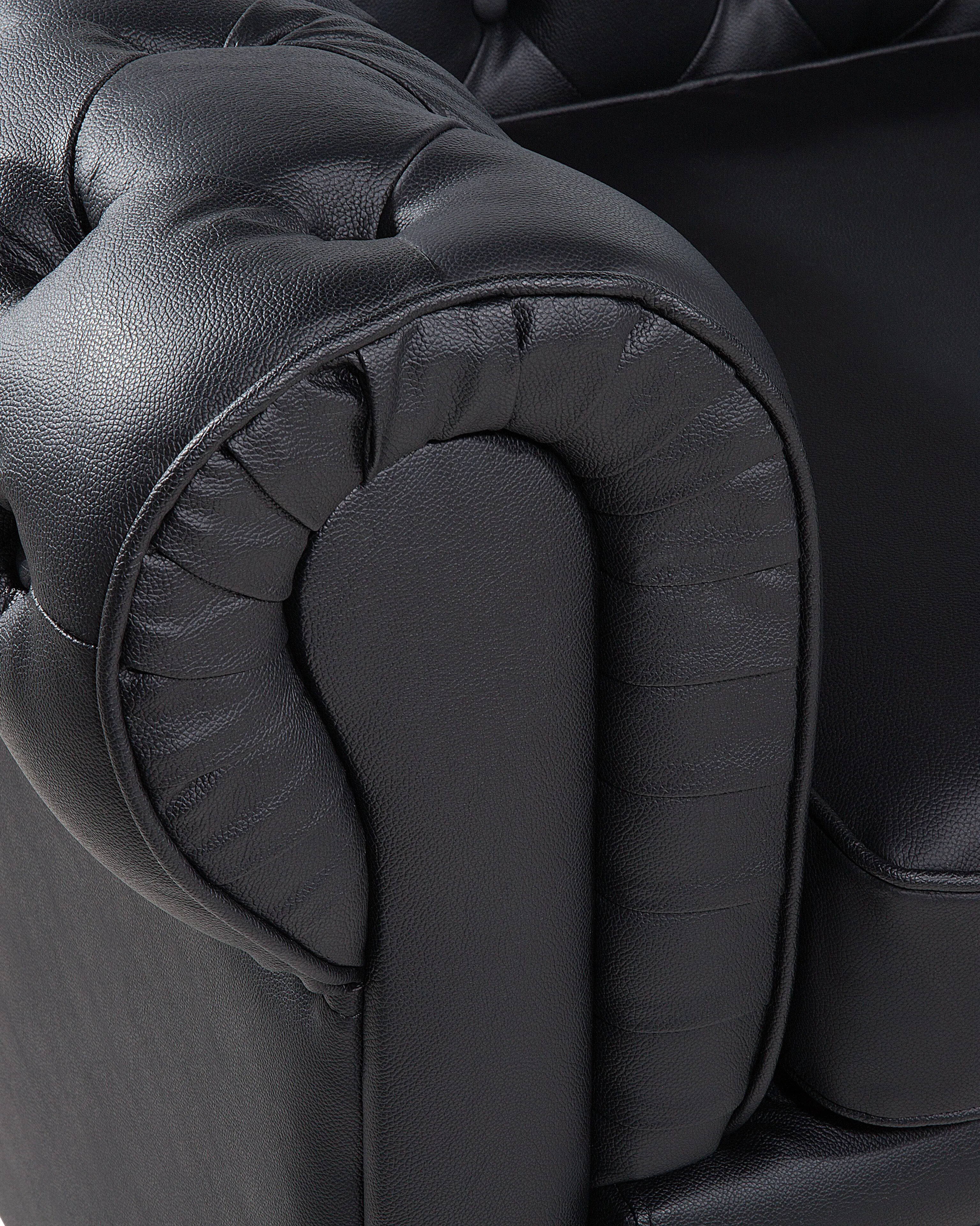Fauteuil CHESTERFIELD Leer Zwart