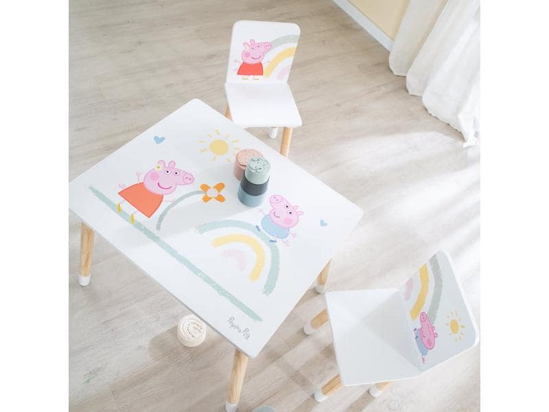 roba Kindersitzgruppe Peppa Pig Mehrfarbig; Rosa; Weiss Dreiteiliges Möbel-Set