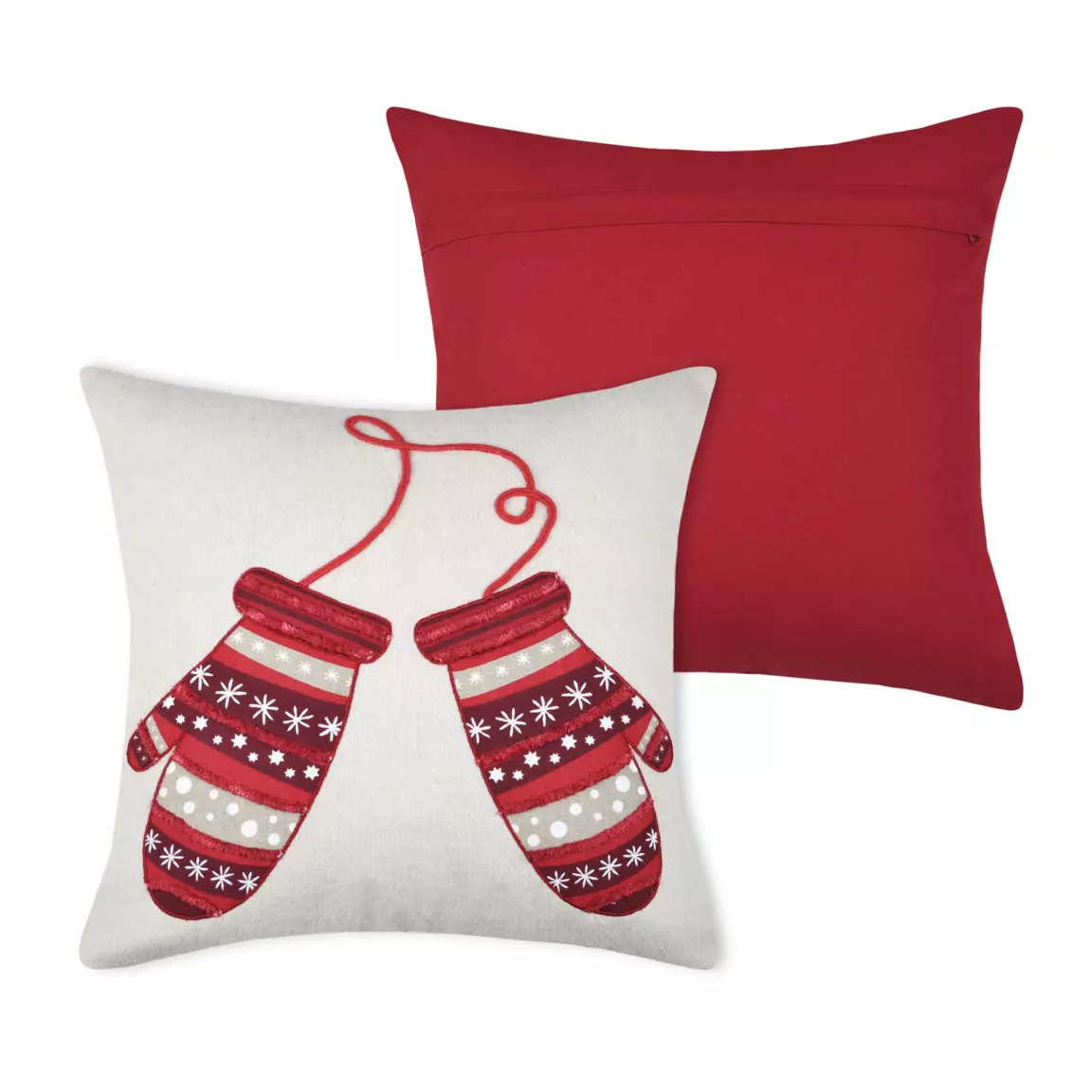 Coussin carré coton (40 x 40 cm) Megève Ecru