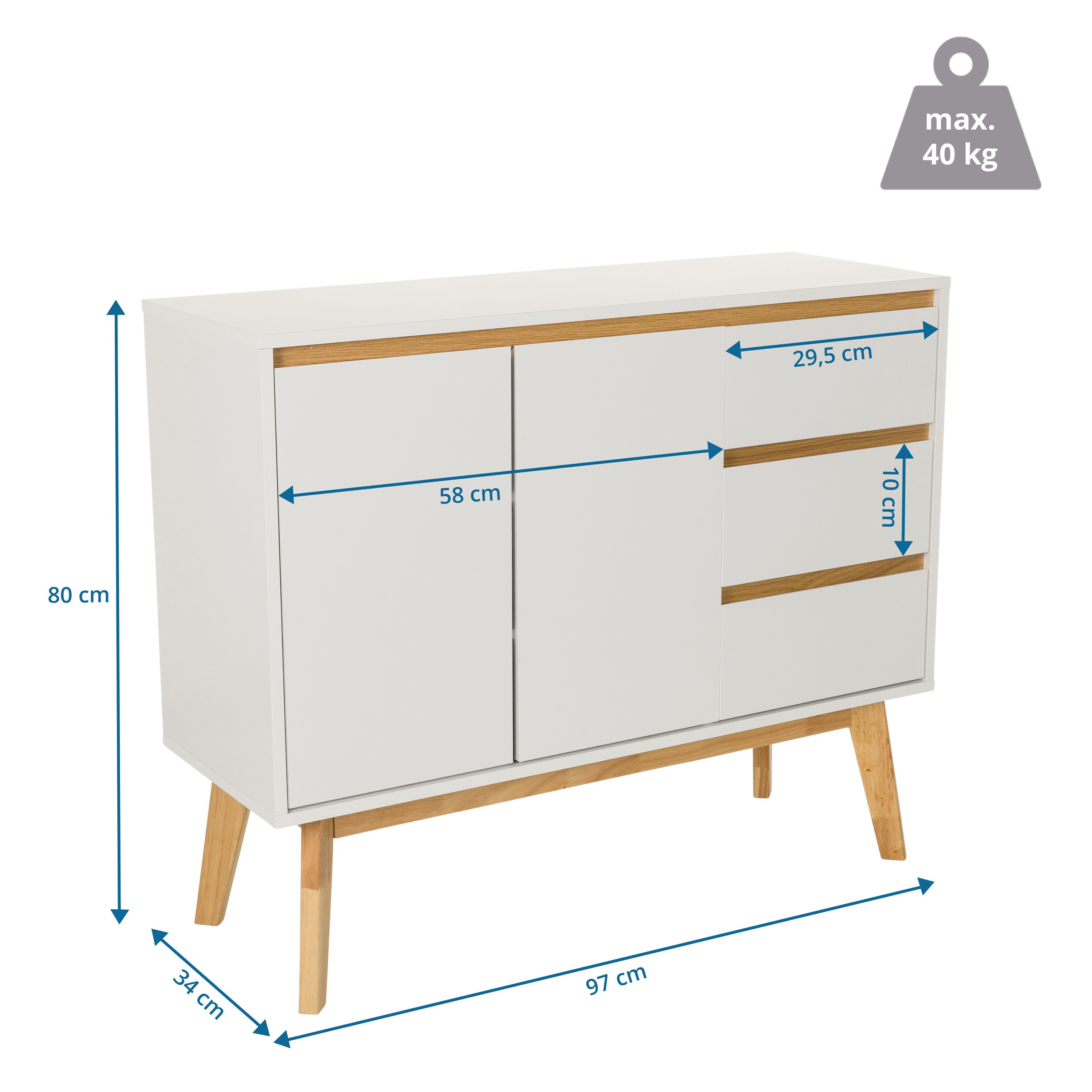 Sideboard TAROLO I MDF Platte, UV beschichtet hjh LIVING