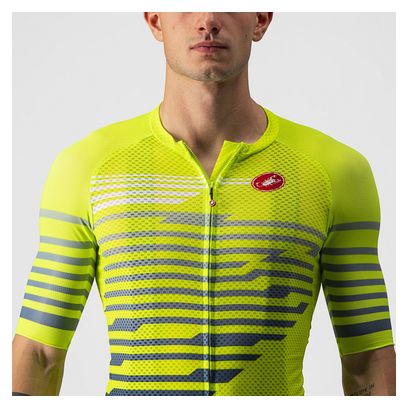 Maillot Manches Courtes Castelli Climber's 3.0 SL Jaune / Bleu